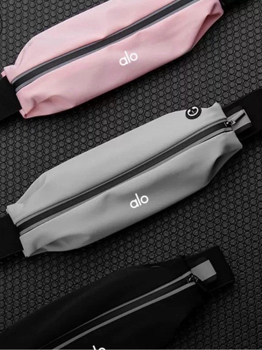 ALO Yoga Men’s Pink, Gray & Black Waist Bags - Trio Pack